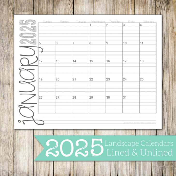 Printable Calendar 2025 Lined