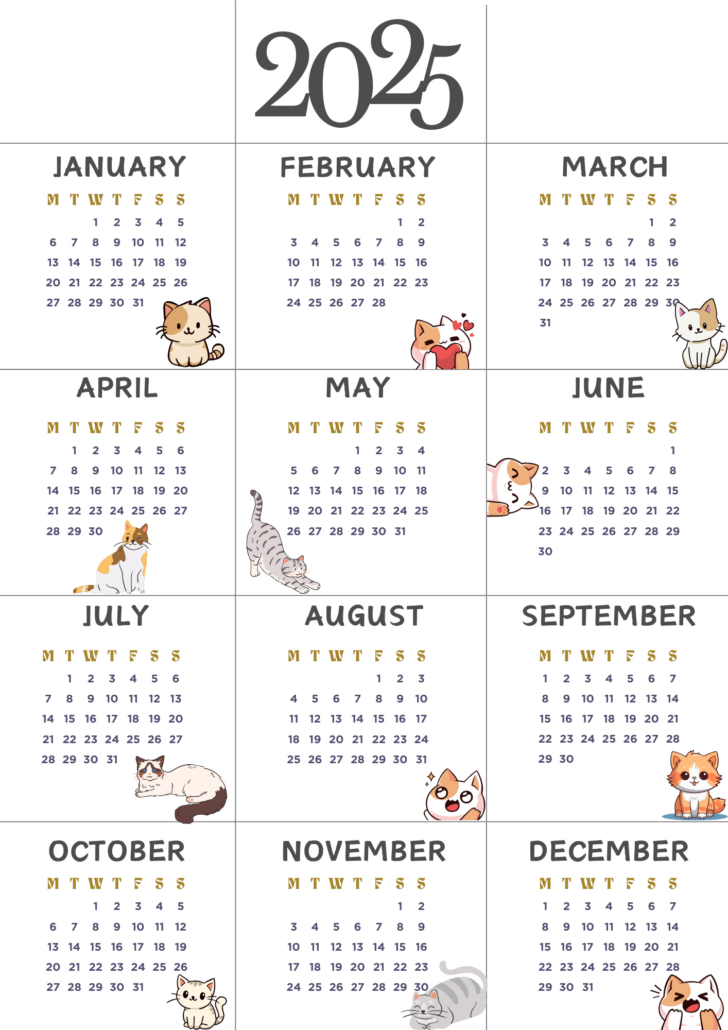 Printable Pocket Calendar 2025