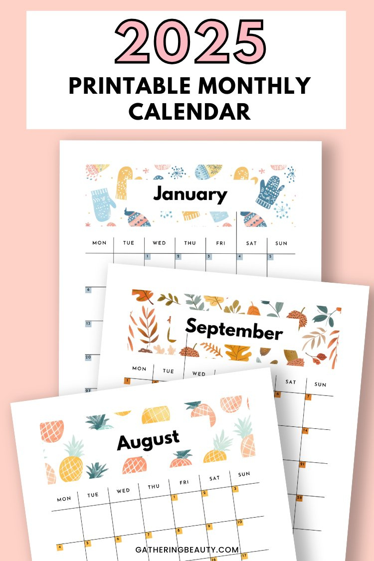 2025 Monthly Calendar Printable — Gathering Beauty - Free Printable Mini Calendar 2025