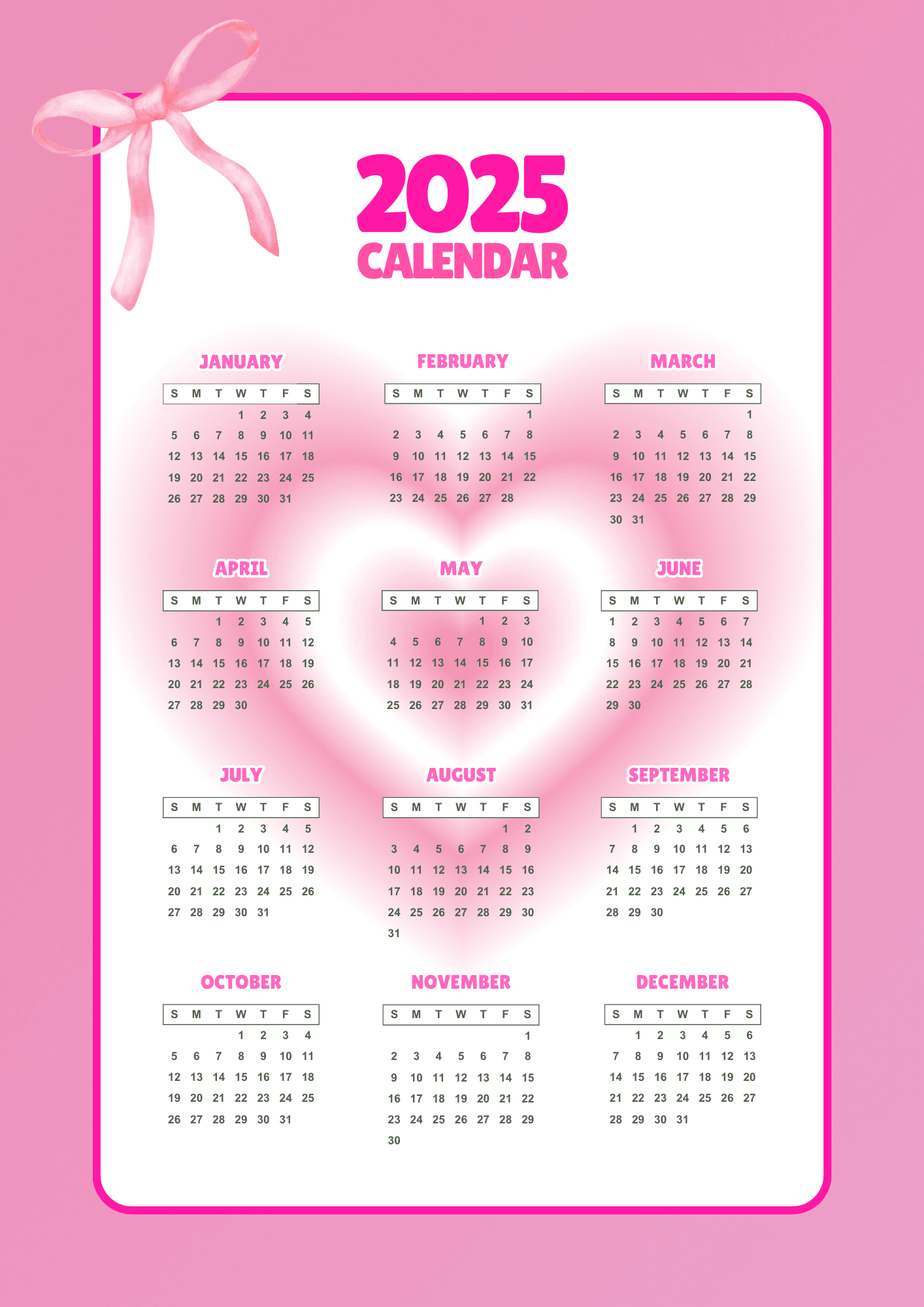 2025 Pink Calendarcxmilla_J - Raket.ph - Printable Calendar 2025 Pink
