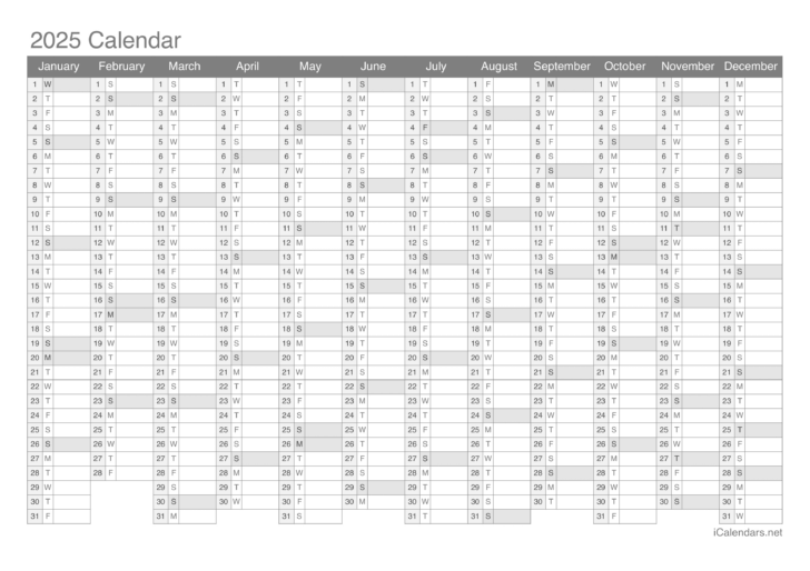Free Printable Calendar 2025 Yearly