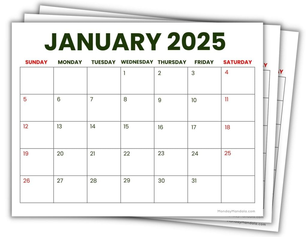 2025 Printable Calendars (56 Free Pdf Printables) - Free Online Printable Calendar 2025