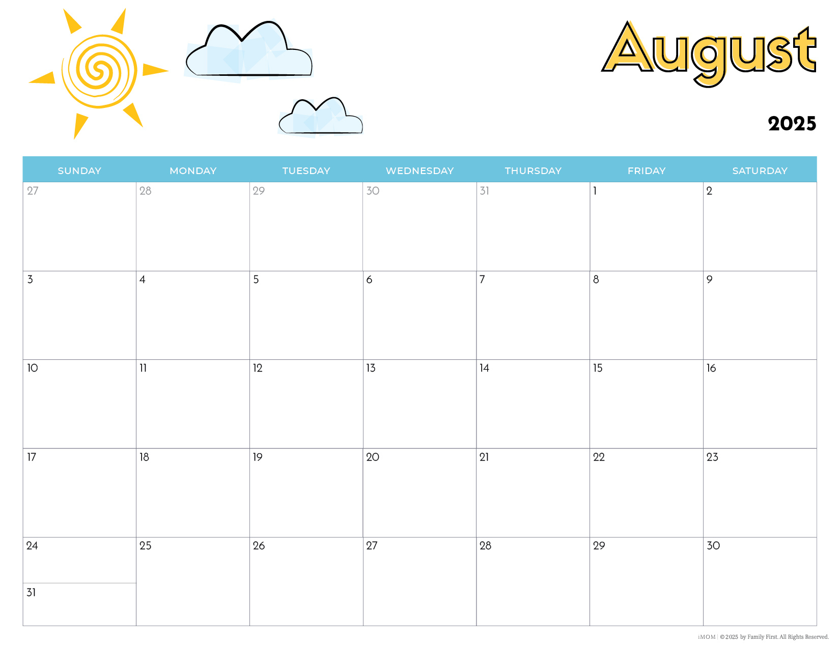 2025 Printable Calendars For Kids2025 Printable Calendars For Kids - Printable Calendar 2025 For Kids
