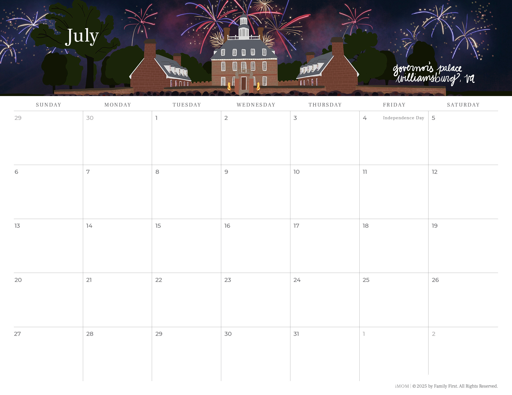 2025 Printable Calendars: Free Printable Calendar Designs - Imom - 2025 July Printable Calendar Imom