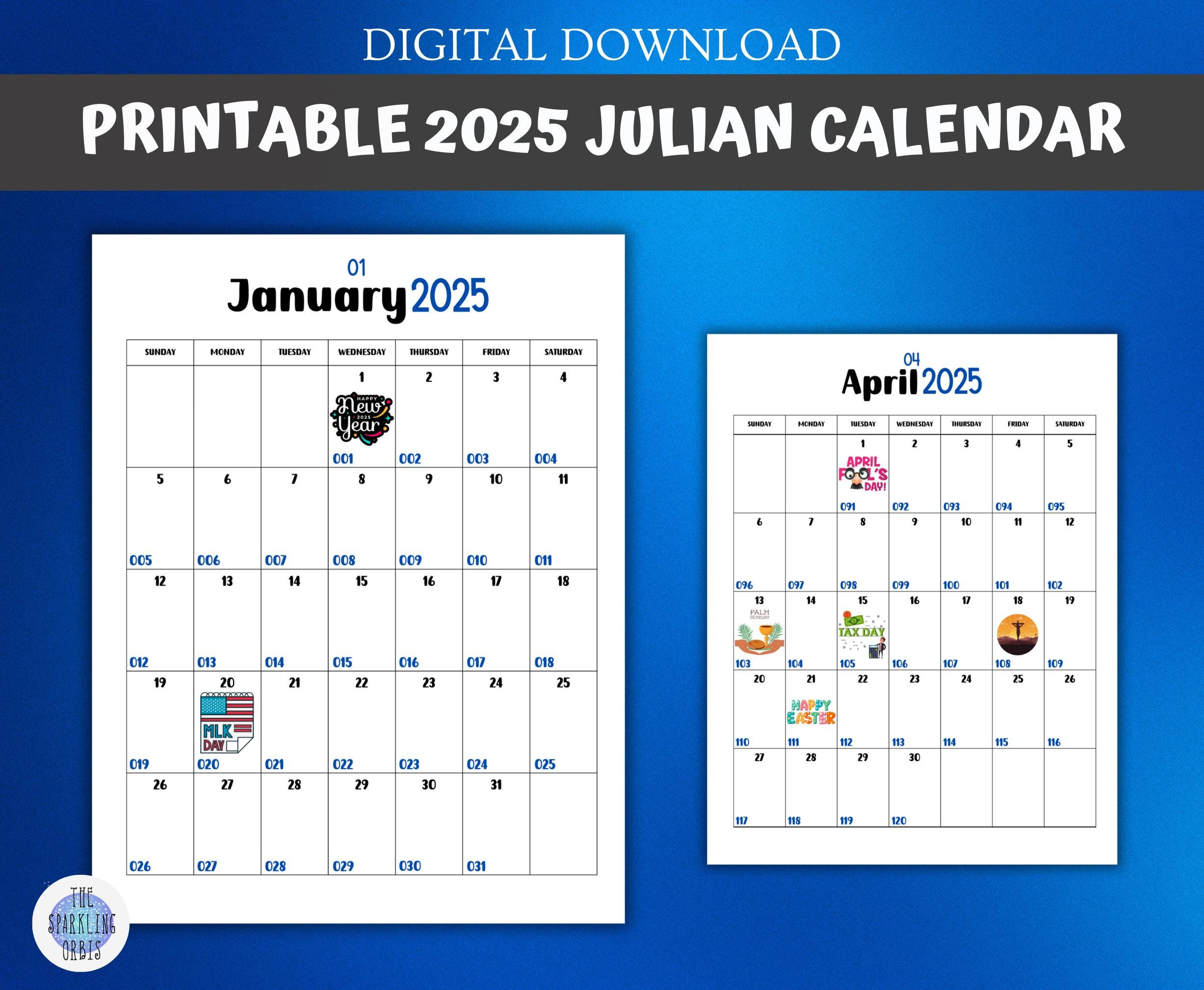 2025 Printable Julian Calendar | 8.5 X 11 In | Government And - Printable 2025 Julian Calendar