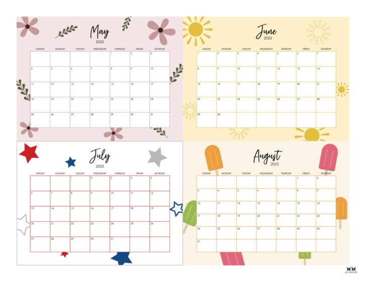 Free Printable Summer Calendar 2025