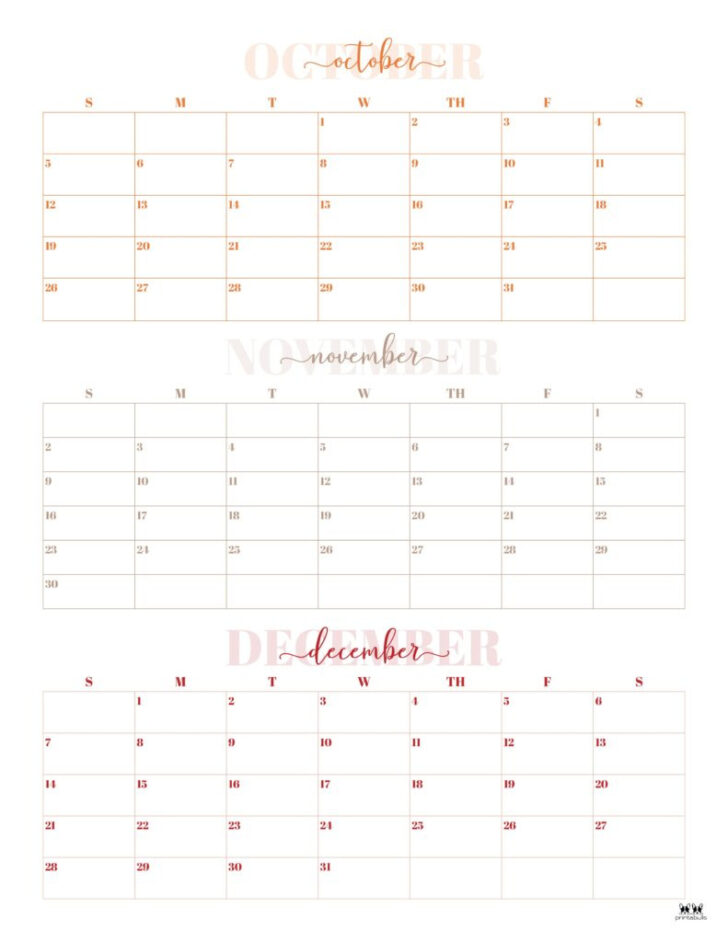 3 Month Calendar 2025 Printable Free