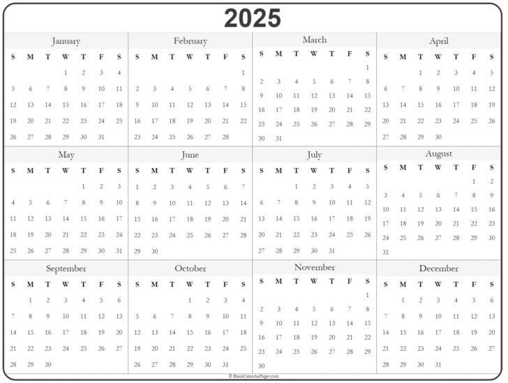 Free Printable Calendar 2025 Canada Download