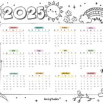 2025 Year Calendars – 70 Best Printables – World Of Printables – Free Printable Calendar 2025 Coloring