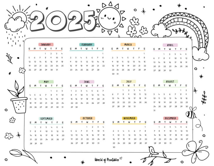 Fun Printable Calendar 2025