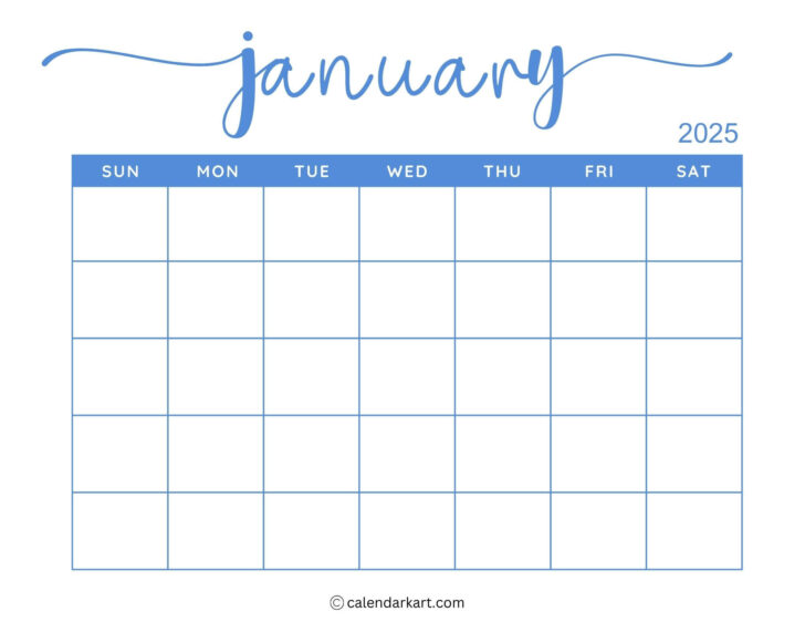 Printable Calendar 2025 January Free