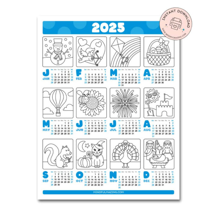 Printable Calendar 2025 For Kids