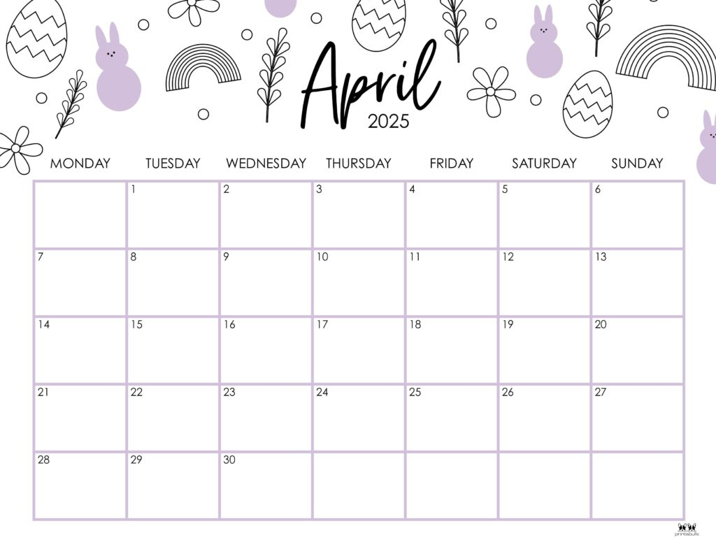 April 2025 Calendars - 107 Free Printables | Printabulls - Free Printable Calendar 2025 April