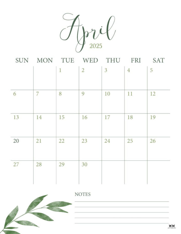 Printable Calendar 2025 April Month