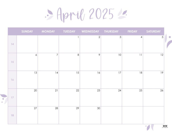 Spring 2025 Calendar Printable