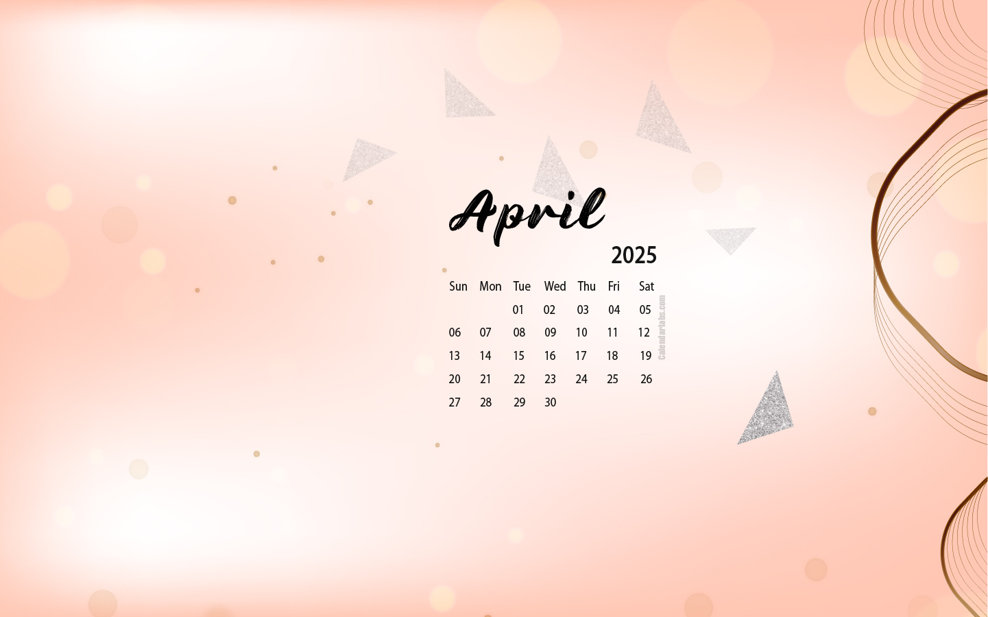 April 2025 Desktop Wallpaper Calendar - Calendarlabs - Printable Calendar 2025 Calendarlabs