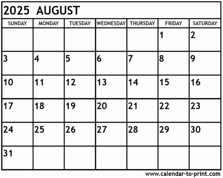 Printable Calendar August September 2025