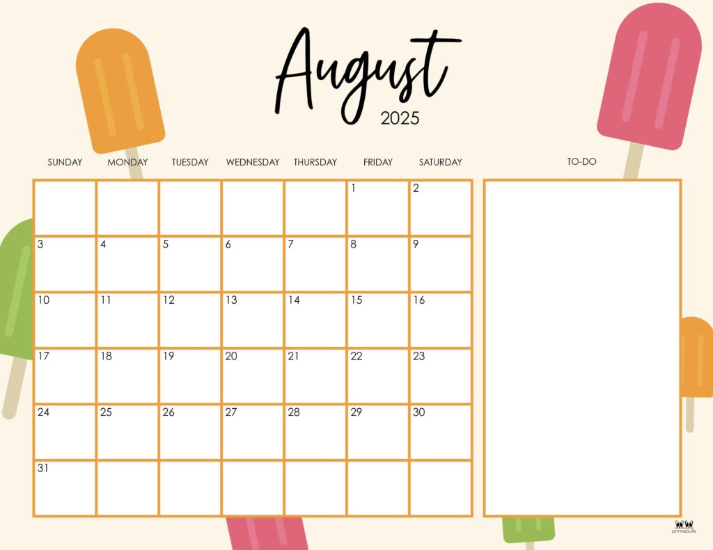 August 2025 Calendars - 107 Free Printables | Printabulls - Printable Calendar 2025 Free Printable August