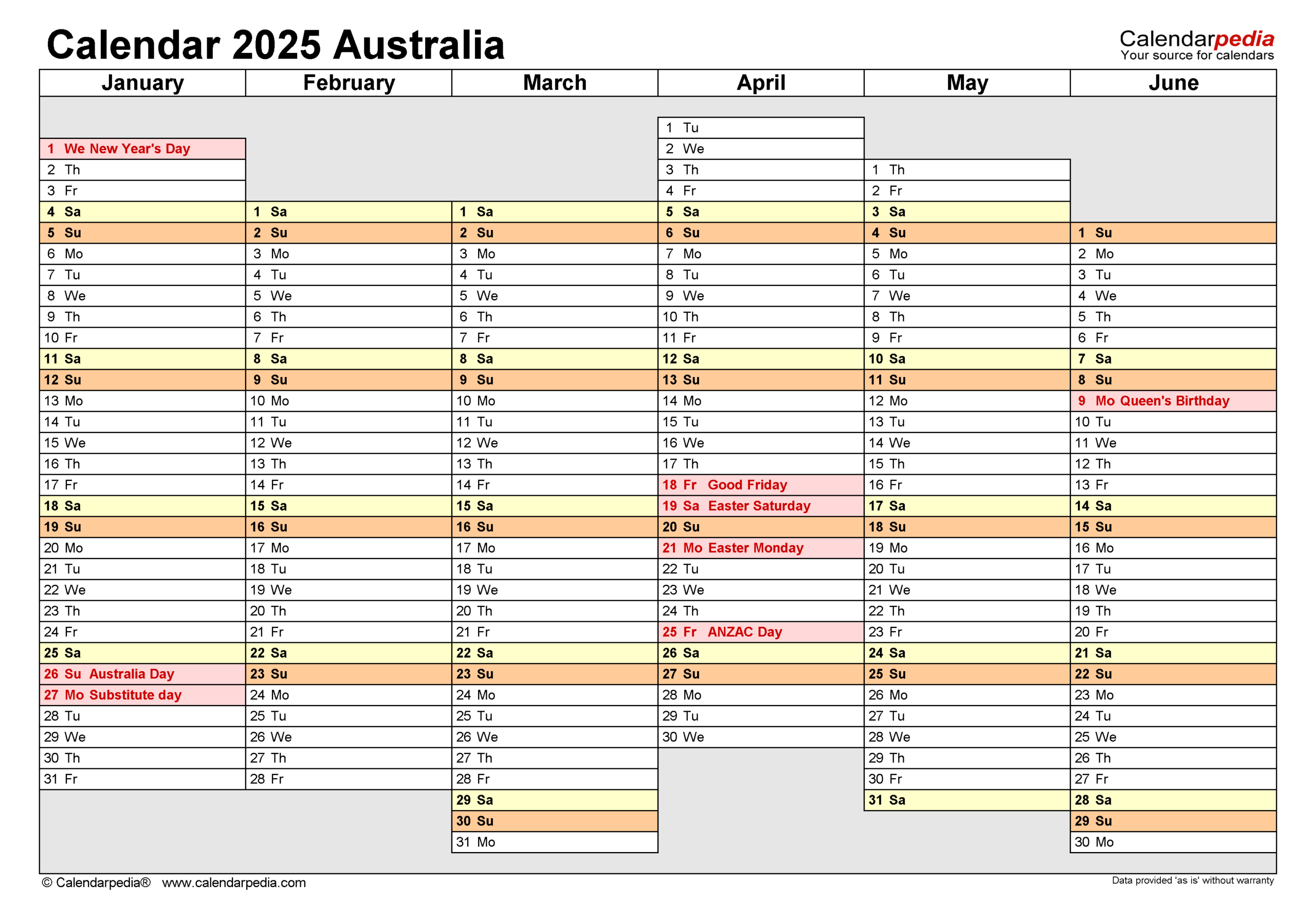 Australia Calendar 2025 - Free Printable Pdf Templates - Printable Calendar 2025 Victoria