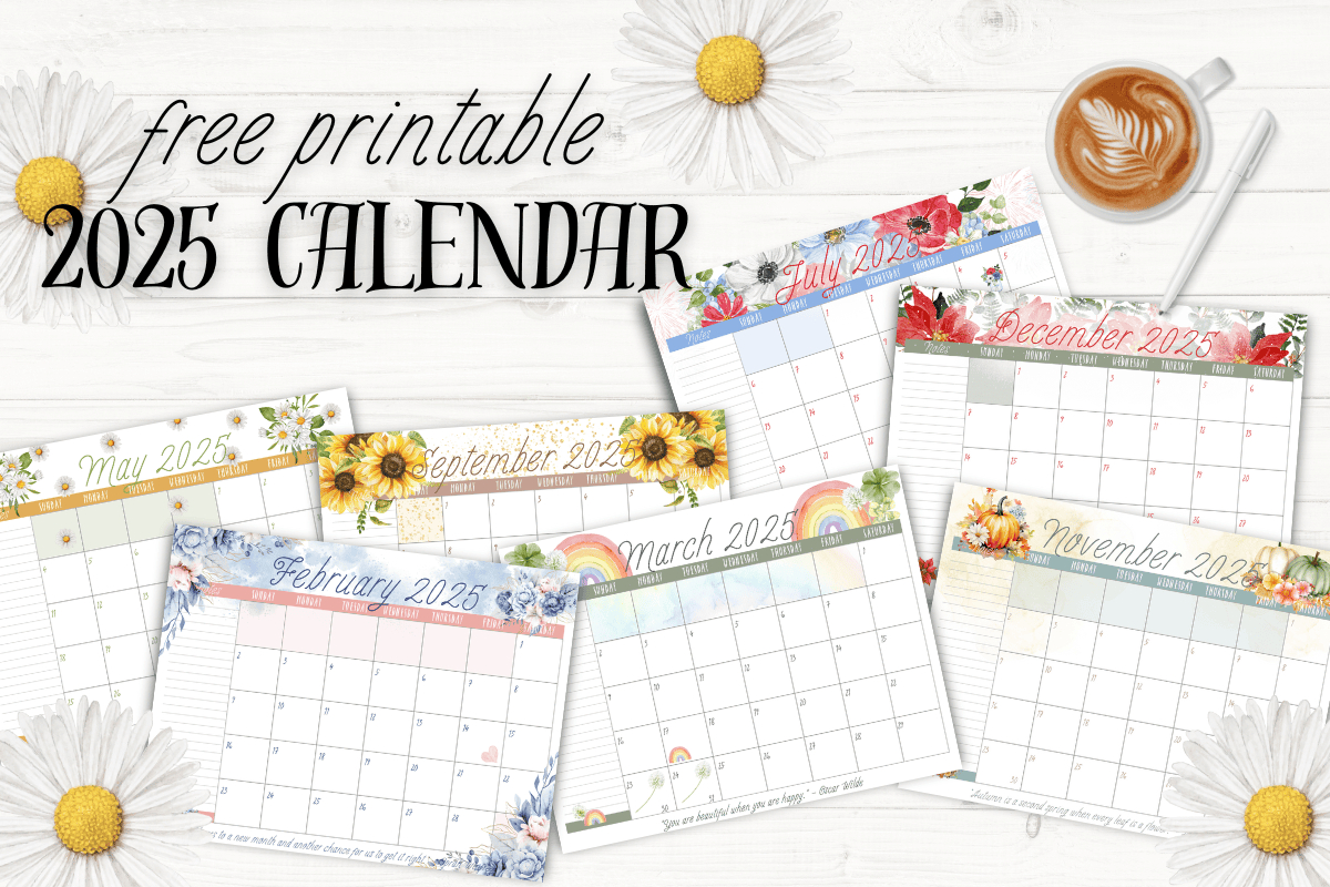 Be Ready To Bloom With Your Free Printable 2025 Floral Calendar - Printable Calendar 2025 Floral