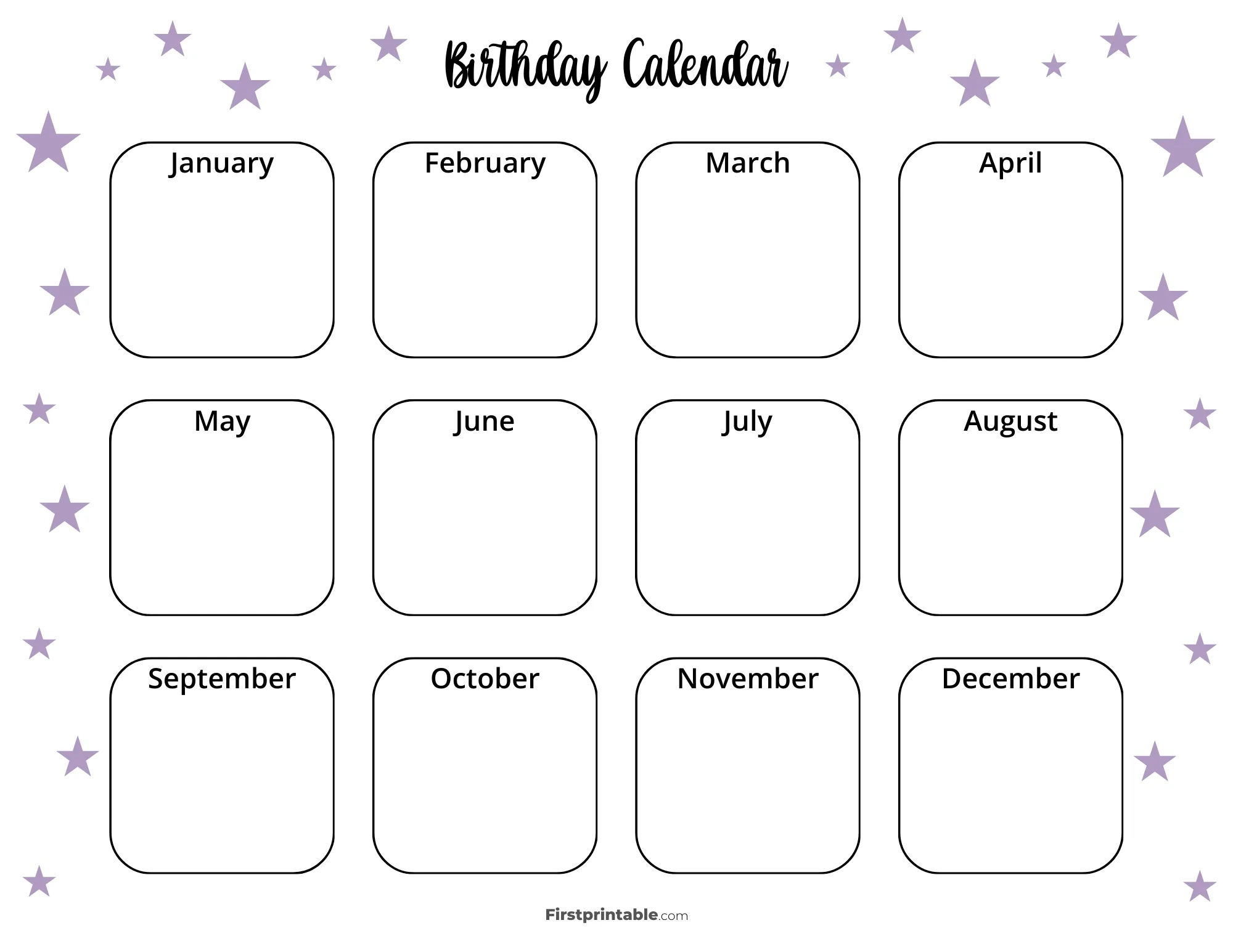 Birthday Calendar | 30 Free Templates - Printable Birthday Calendar 2025