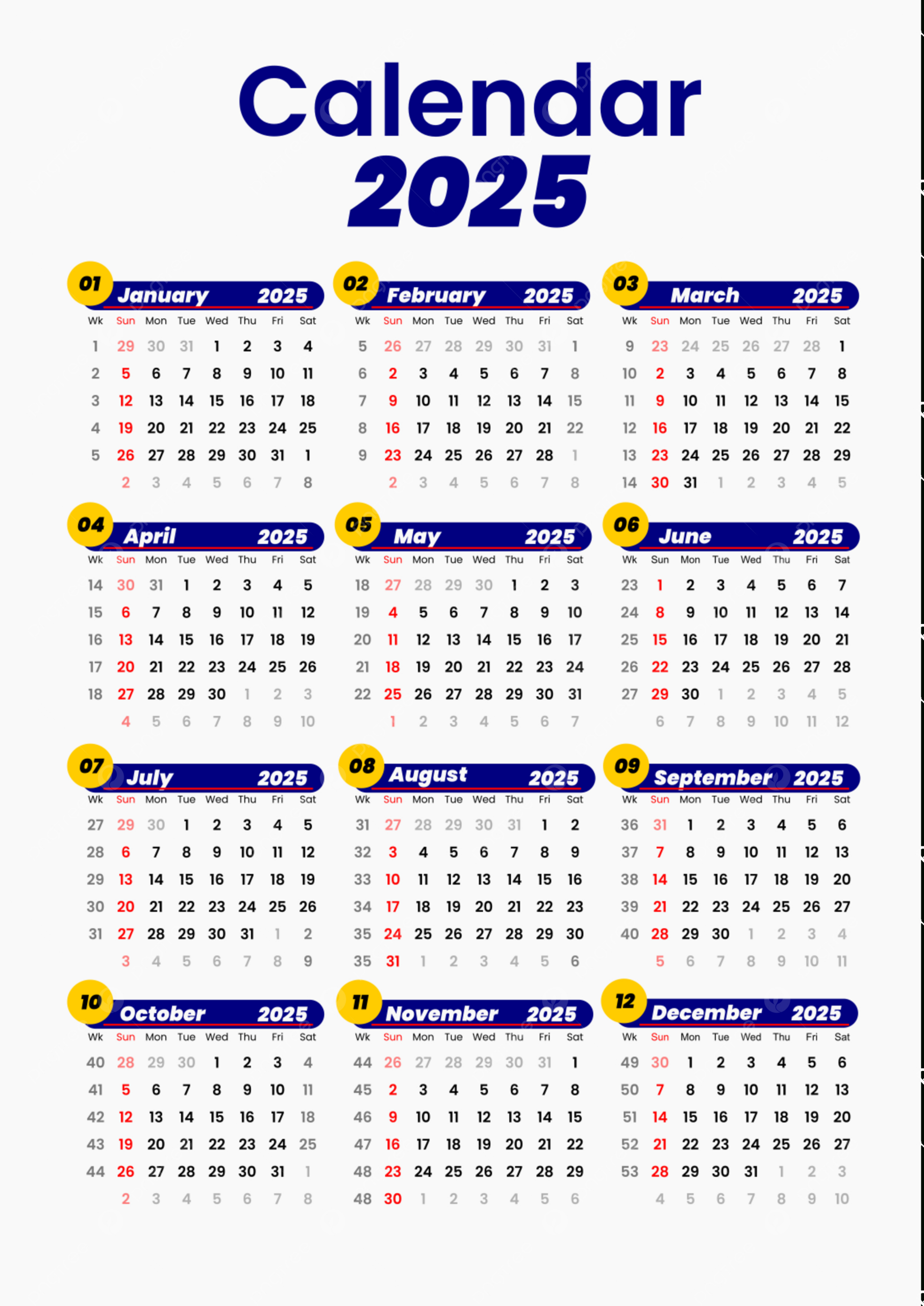 Blue Calendar 2025 Vector Template Download On Pngtree - General Blue Printable Calendar July 2025