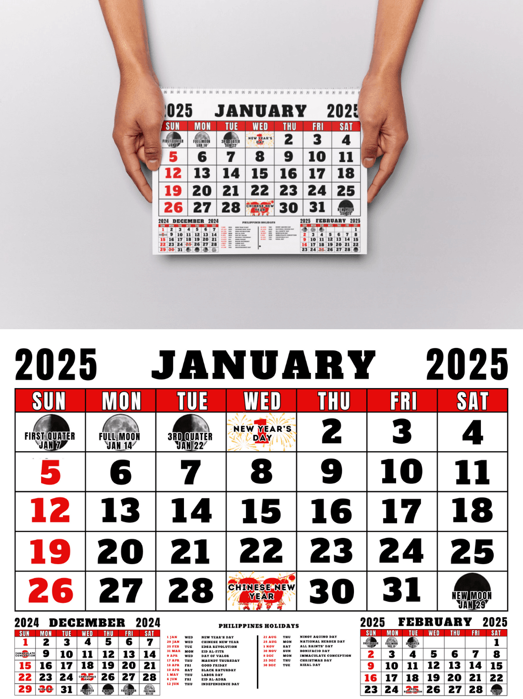 Calendar 2025 Editable Canva Templatepopprintph25 - Raket.ph - Printable Calendar 2025 Philippines