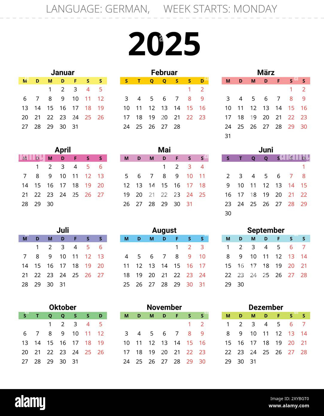 Calendar 2025 Germany Cut Out Stock Images &amp;amp; Pictures - Alamy - Printable Calendar 2025 Germany