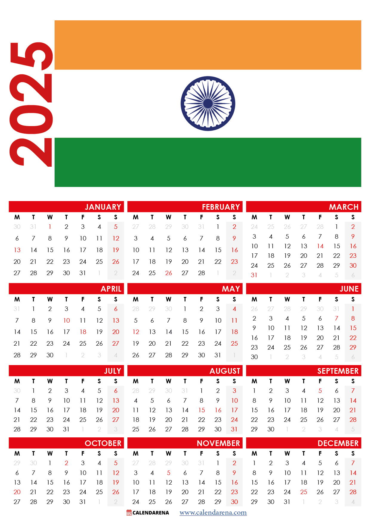 Calendar 2025 India: 7 Best Festival Dates You Need To Know - Printable Calendar 2025 with Indian Holidays