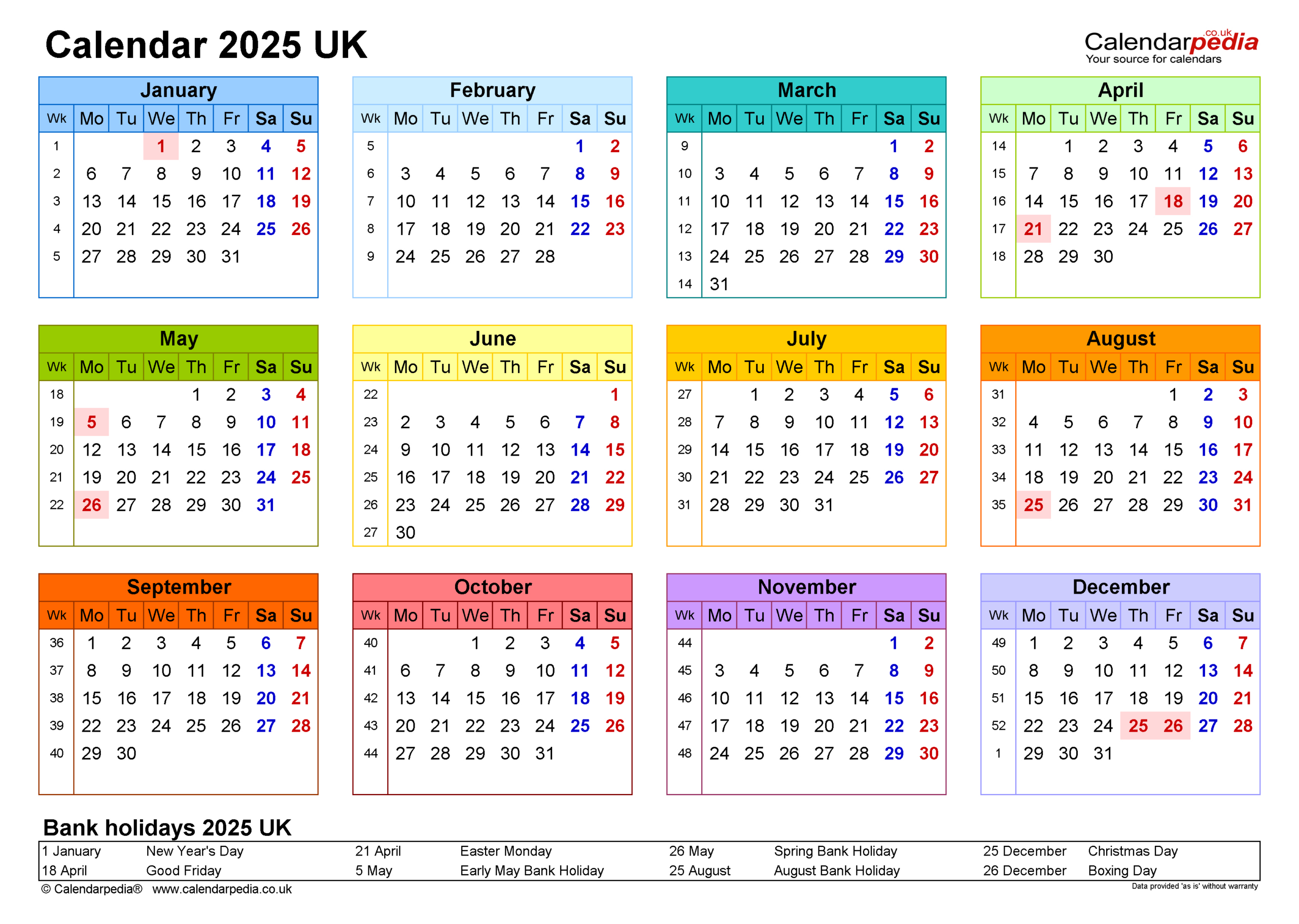 Calendar 2025 (Uk) - Free Printable Microsoft Word Templates - Printable Calendar 2025 Free Download Word