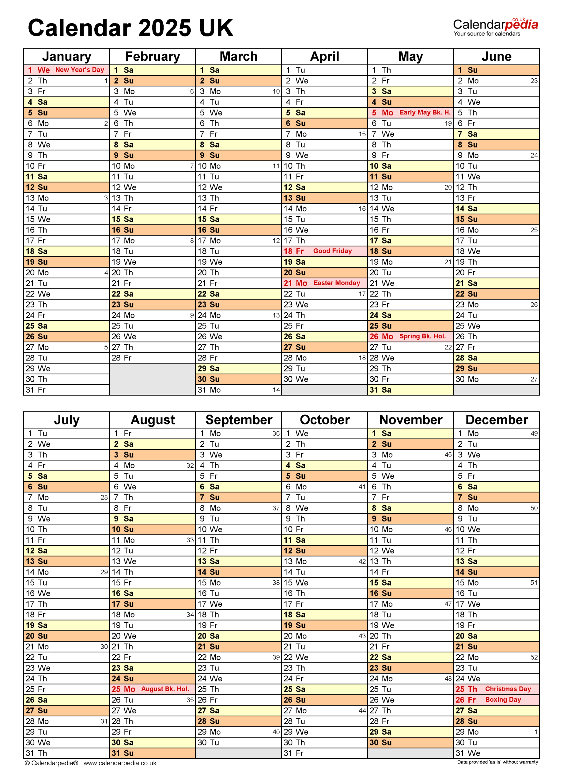 Calendar 2025 (Uk) - Free Printable Pdf Templates - Free Printable Calendar 2025 6 Months Per Page