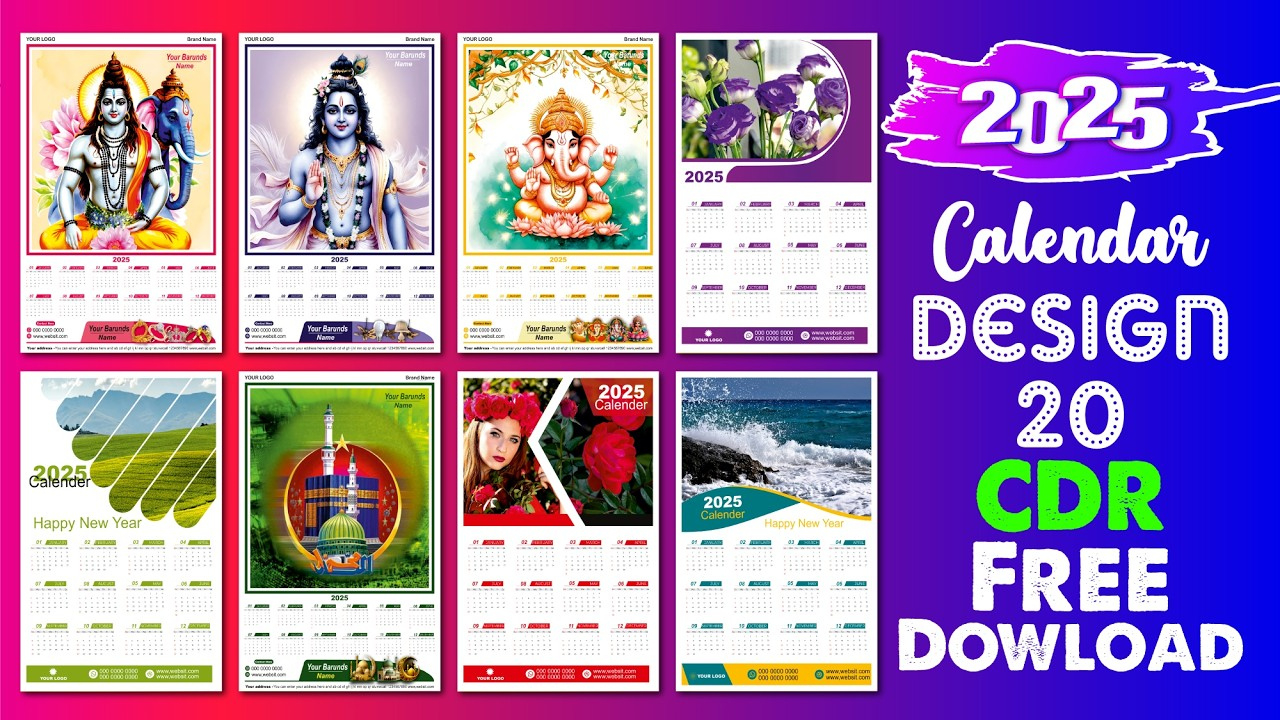 Calendar Design Cdr Free Download | 2025 Calendar | Calendar Design Calendar Design Free Download - Printable Calendar 2025 Cdr