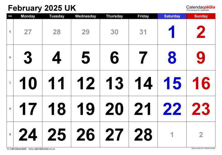 Printable Calendar 2025 February