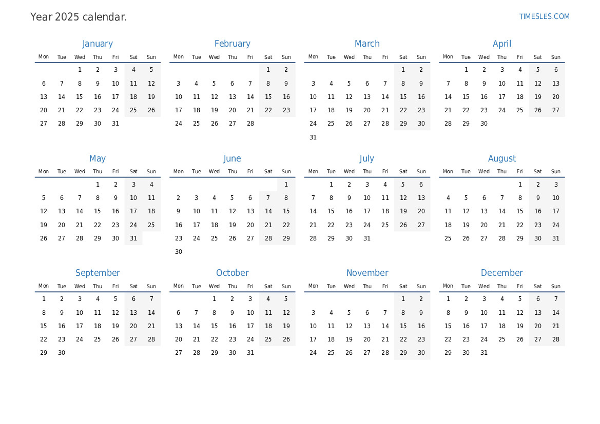Calendar For 2025 With Holidays In Kuwait | Print And Download - Printable Calendar 2025 Kuwait