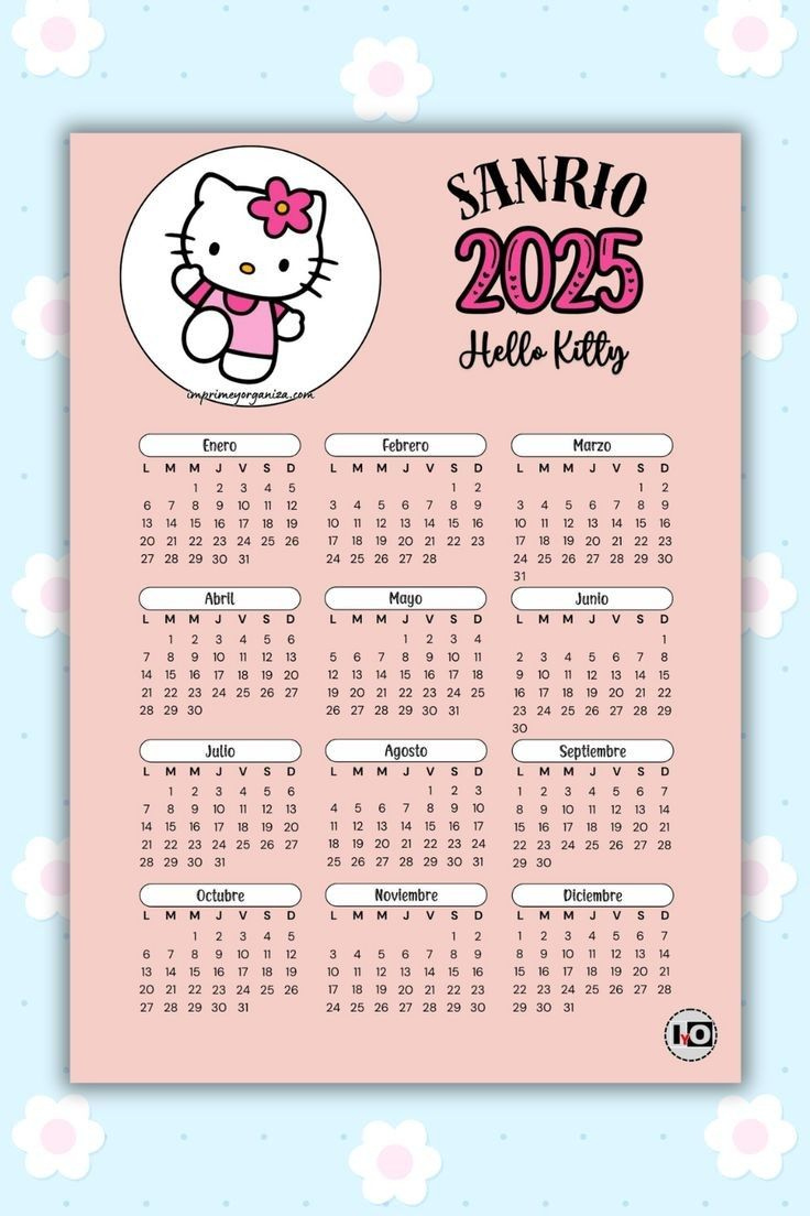 Calendario 2025 Hello Kitty - Printable Calendar 2025 Hello Kitty