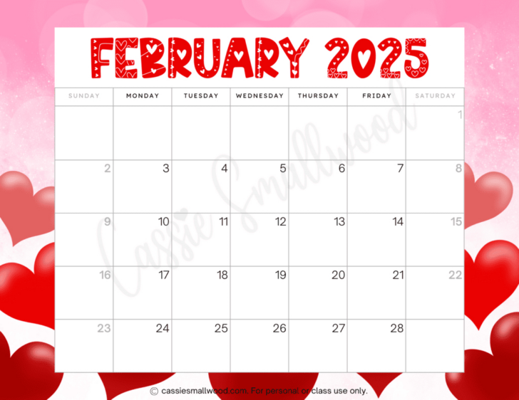 Cute Calendar 2025 Printable Free