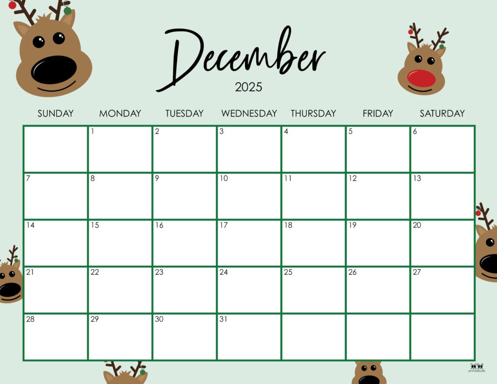December 2025 Calendars - 107 Free Printables | Printabulls - Free Printable Calendar 2025 December