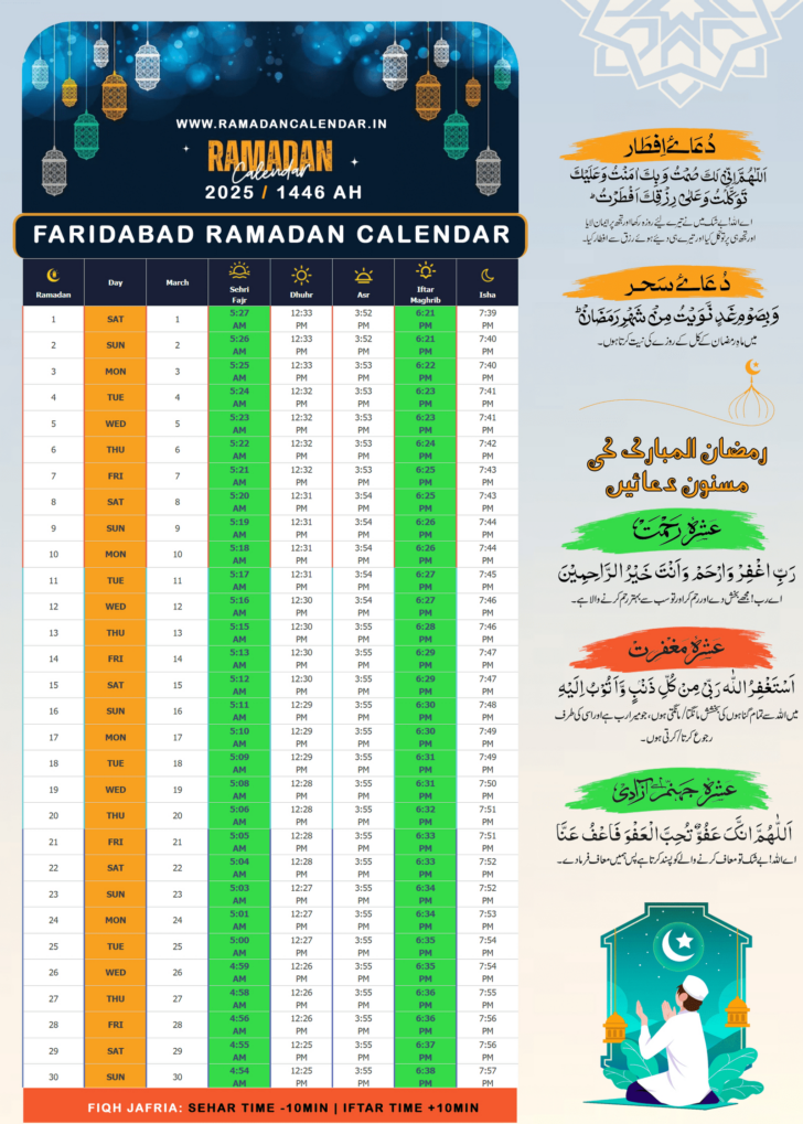 Printable Ramadan Calendar 2025