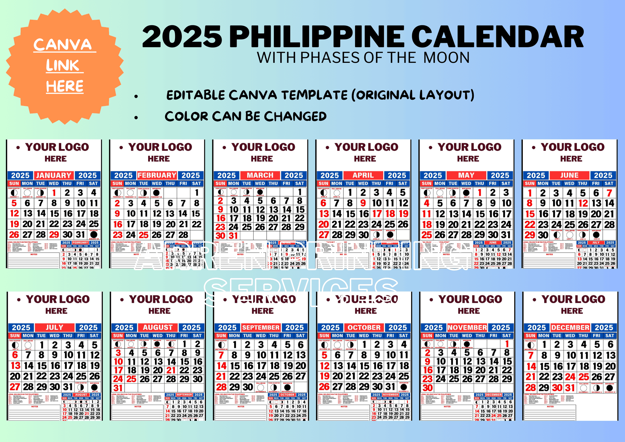Editable 2025 Philippine Calendar Template (With And Without - Printable Calendar 2025 Philippines With Holidays