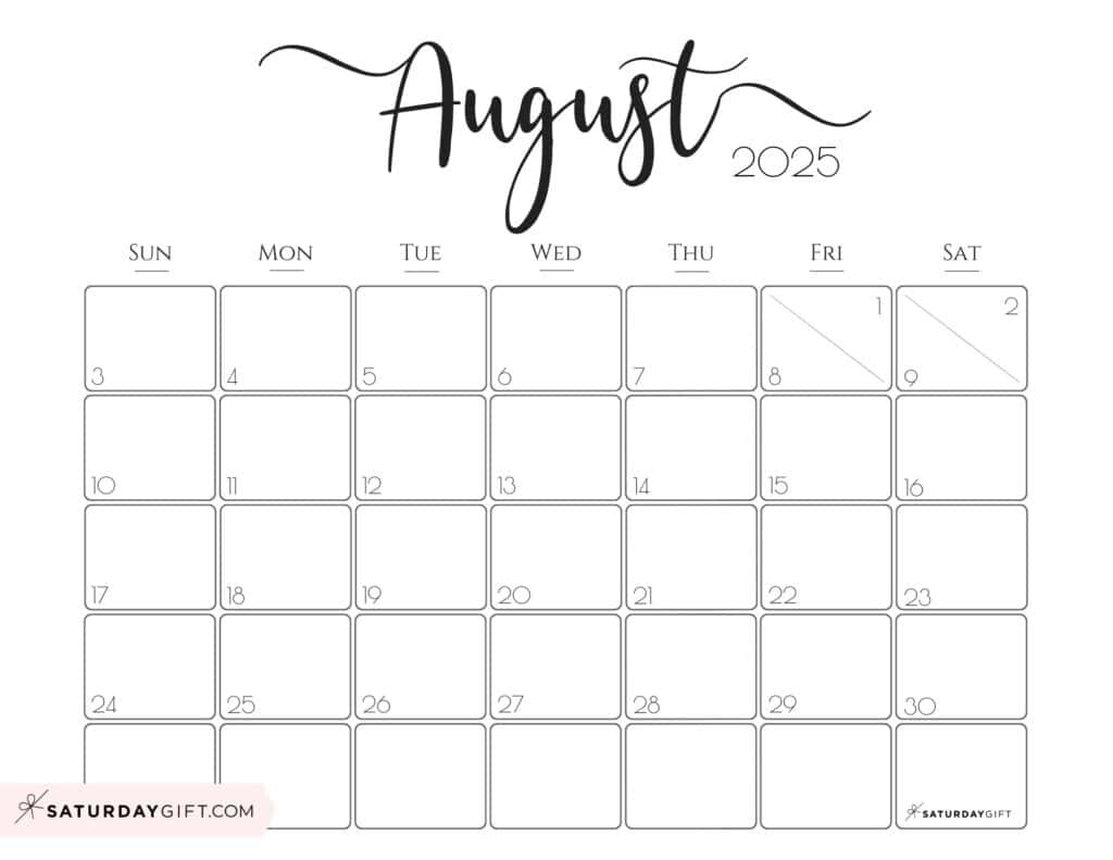 Elegant Printable Calendar 2025Saturdaygift - Readers&amp;#039; Favorite - Free Printable Calendar 2025 Saturday Gift