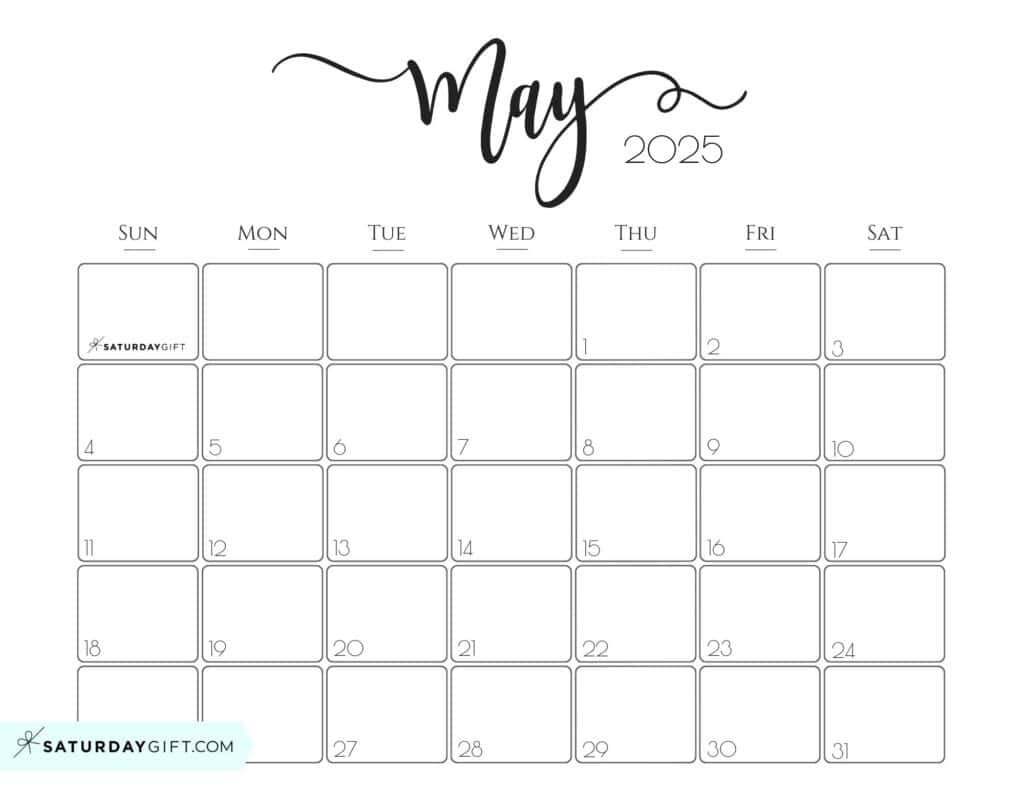 Elegant Printable Calendar 2025Saturdaygift - Readers&amp;#039; Favorite - Printable Calendar 2025 Starting Saturday