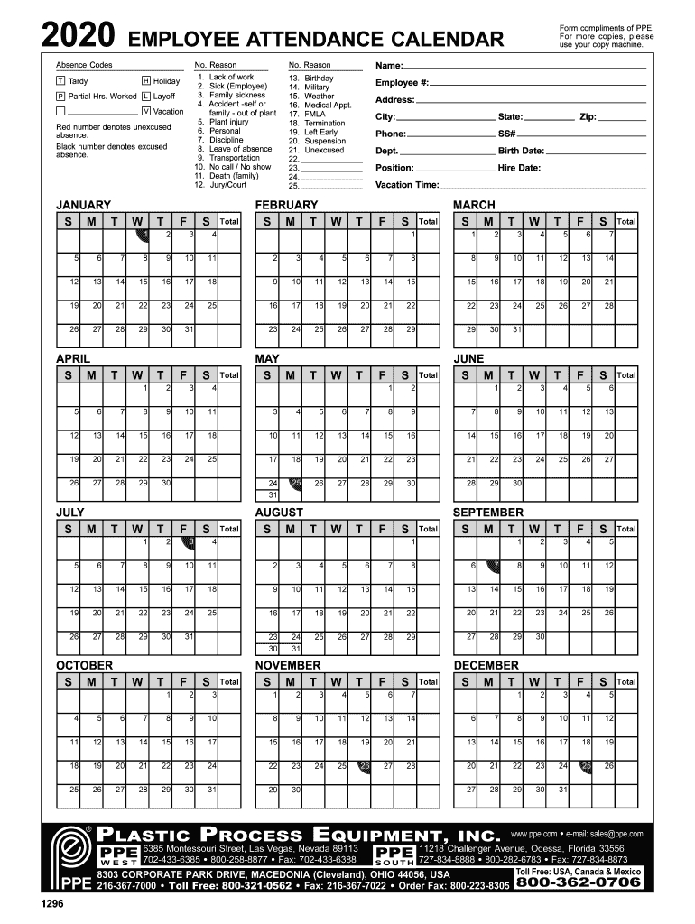 Employee Attendance Calendar: Fill Out &amp;amp; Sign Online | Dochub - Free Printable 2025 Employee Attendance Calendar Free Download