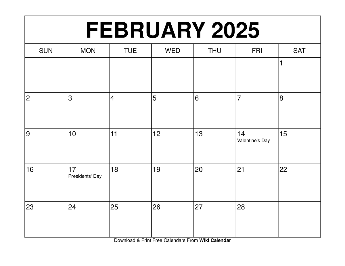 February 2025 Calendar - Printable Templates &amp;amp; More - Feb 25 Calendar Printable