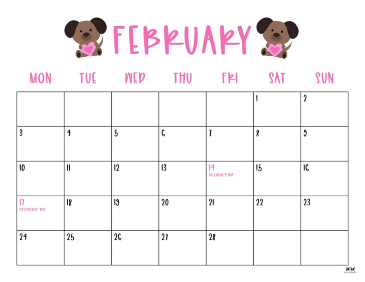 Feb 25 Calendar Printable