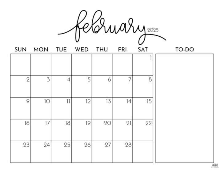 Free Printable Calendar 2025 Feb