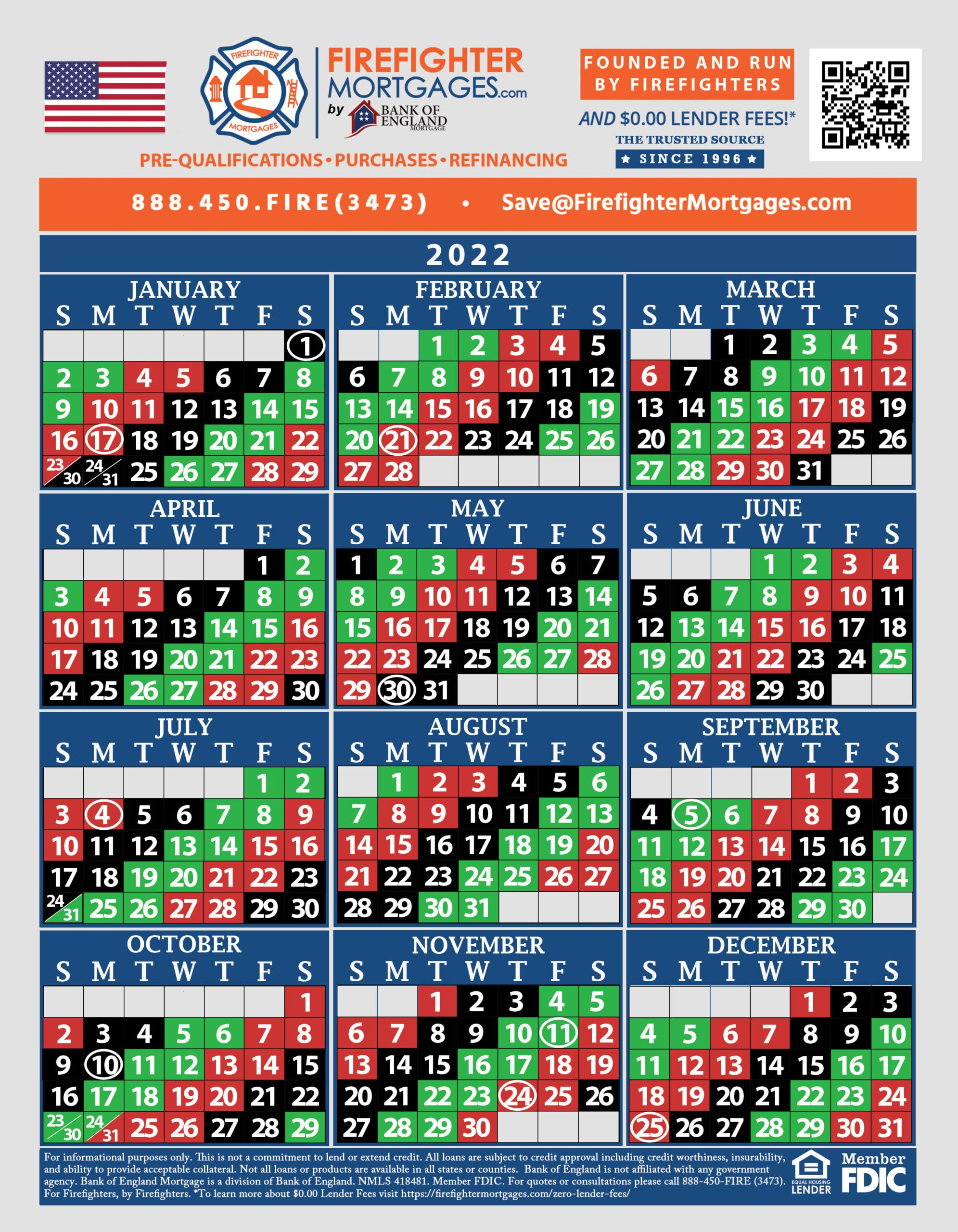 Firefighter Shift Calendars - Firefighter Mortgages® - 48 96 Shift Calendar 2025 Printable
