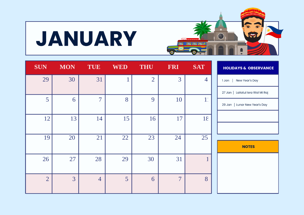 Free 2025 Calendar Philippine Holidays Template To Edit Online - Printable Calendar 2025 Philippines Excel