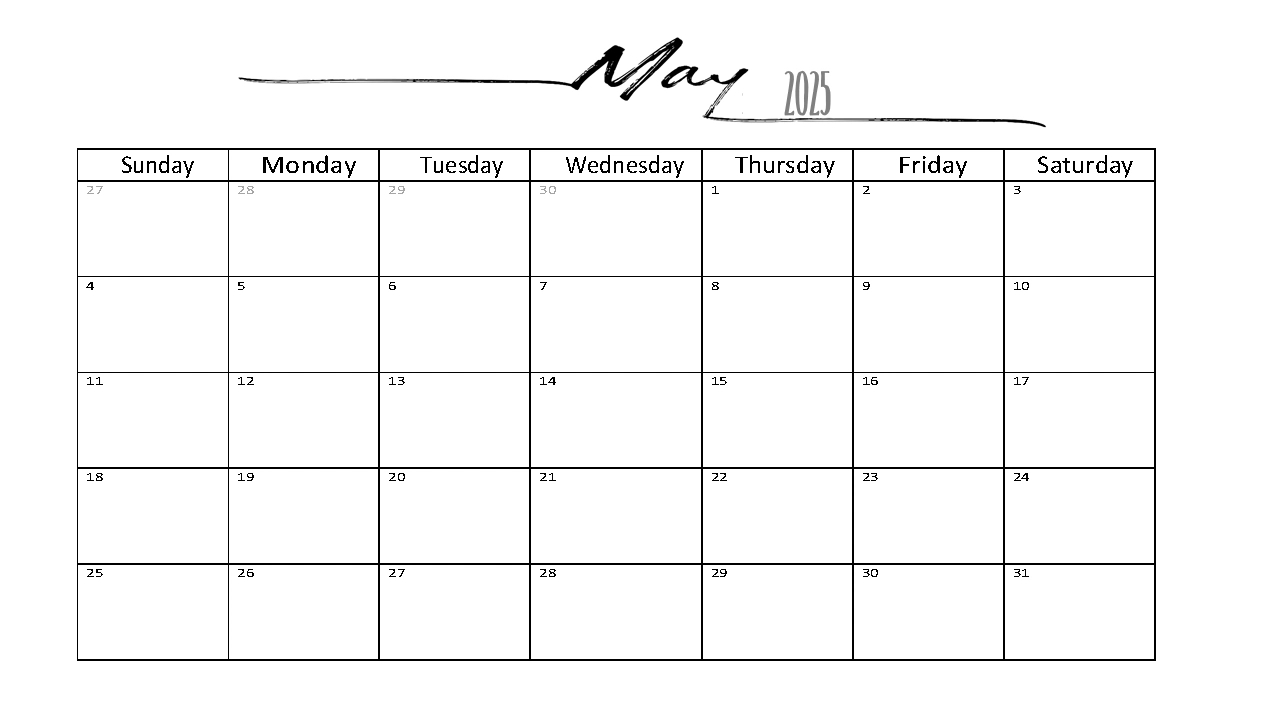 Free 2025 Calendar Template Word | Instant Download - Free Printable Calendar 2025 With Lines Word