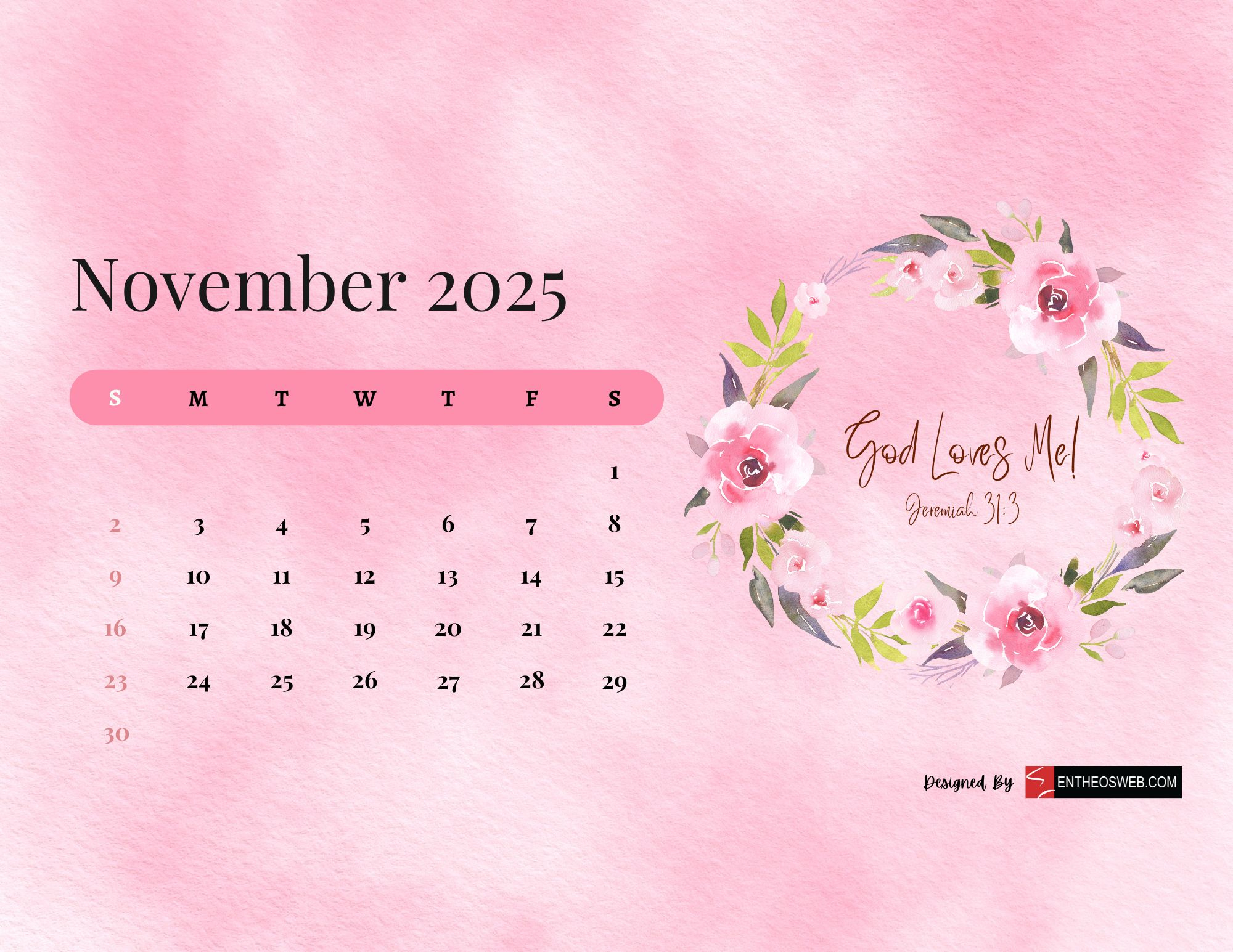 Free 2025 Christian Calendar Printable With Bible Verses | Entheosweb - Printable Calendar 2025 Christian