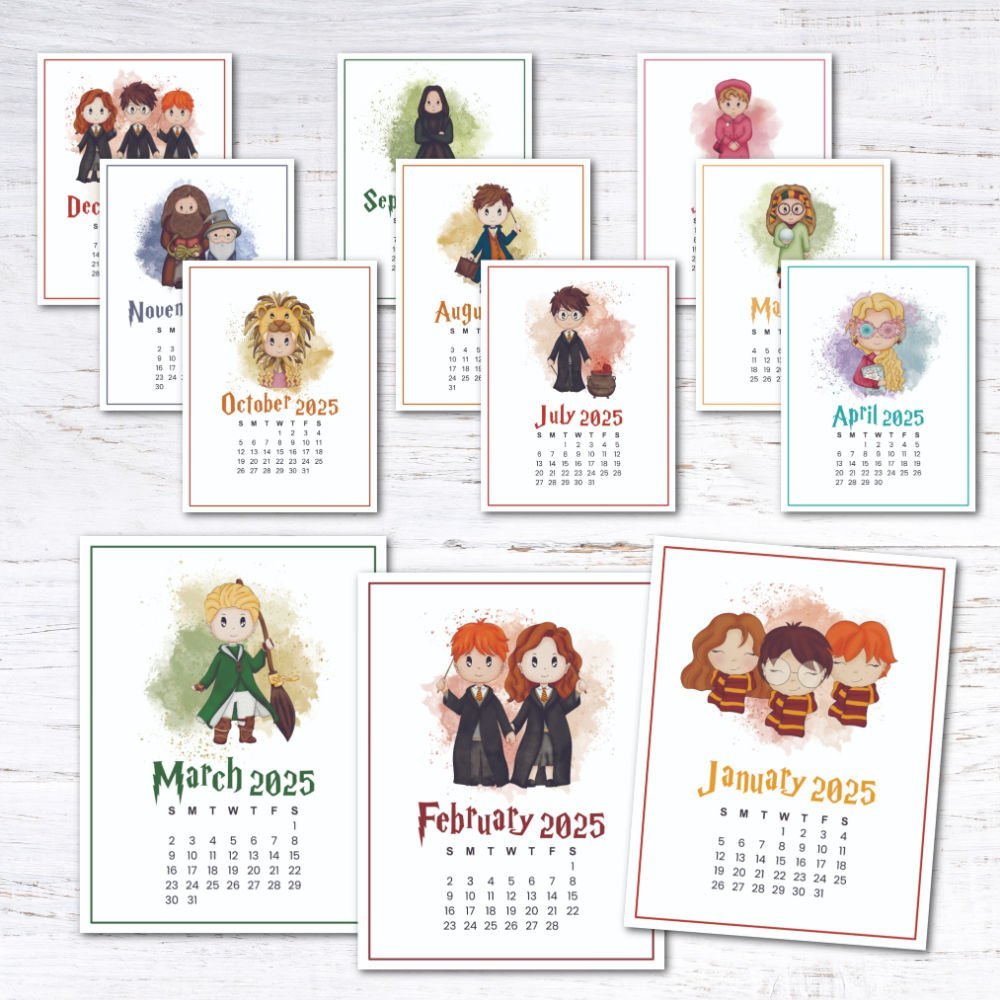 Free 2025 Harry Potter Wall Calendar — Krafty Planner -